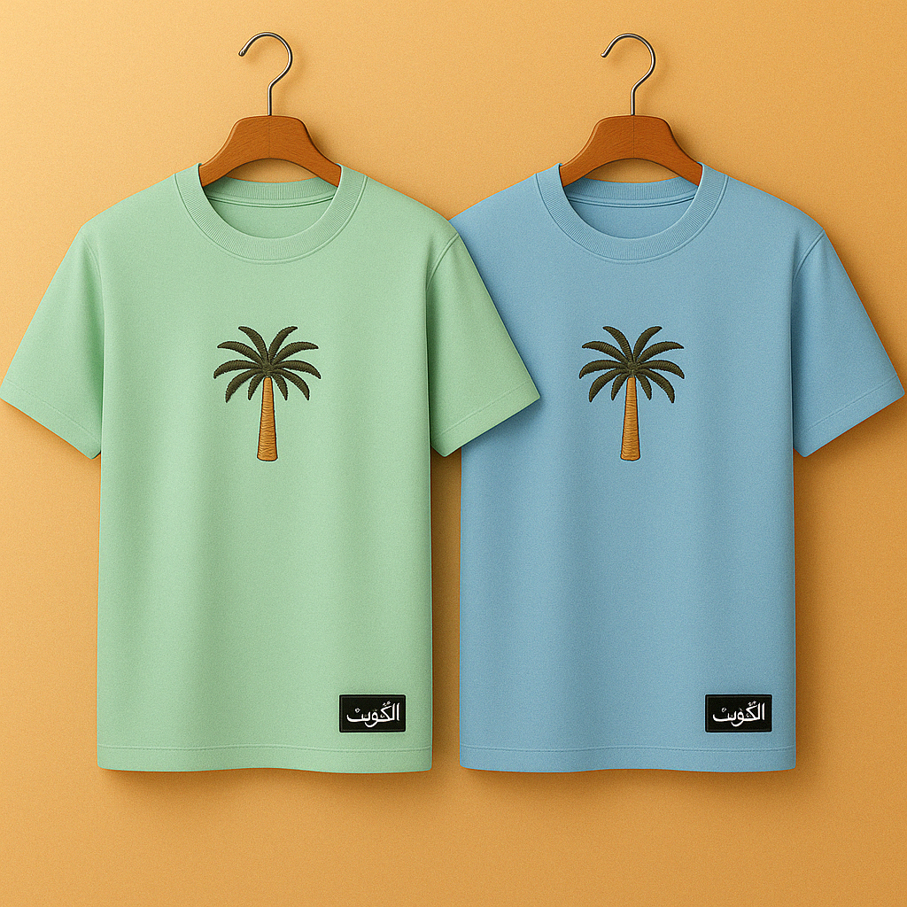 Palm Street Bundle of 2 Printed T-Shirts - PBUN2TSKU1 - Mint Green Light Blue