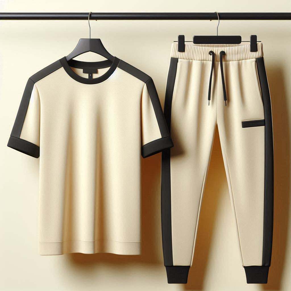 Palm Street Contrast T-Shirt and Pants Set - PSCPTSP1