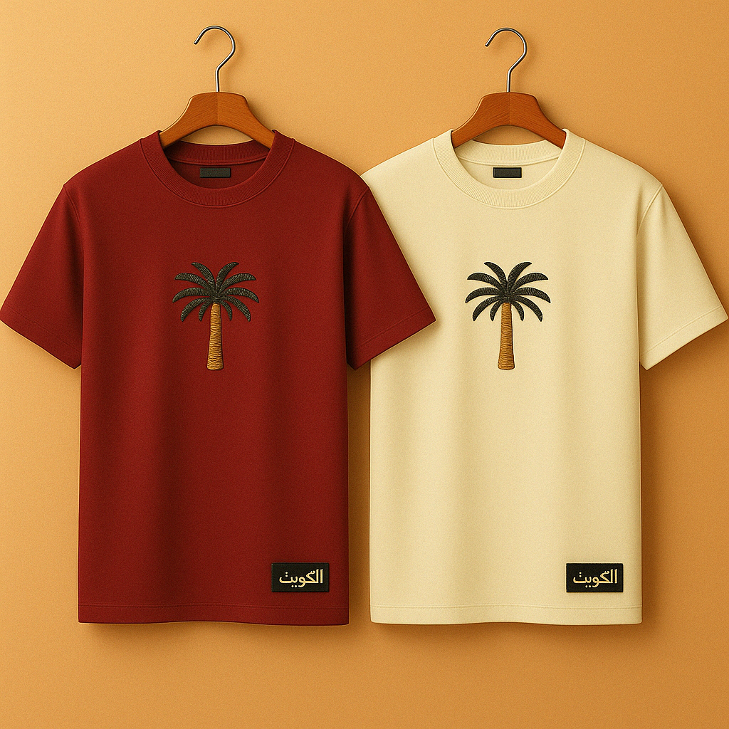 Palm Street Bundle of 2 Printed T-Shirts - PBUN2TSKU1 - Cream Maroon