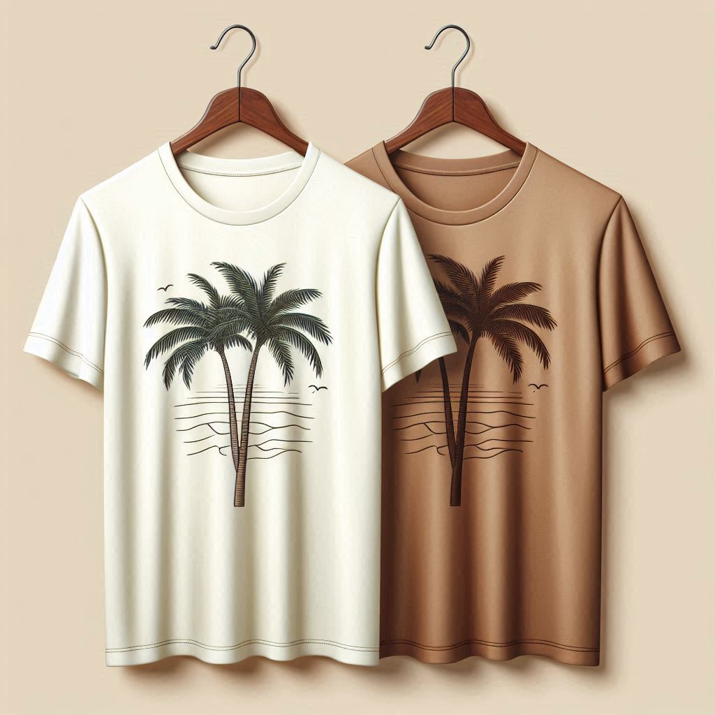 Palm Street Bundle of 2 Printed T-Shirts - PBUN2TS7 - Brown White